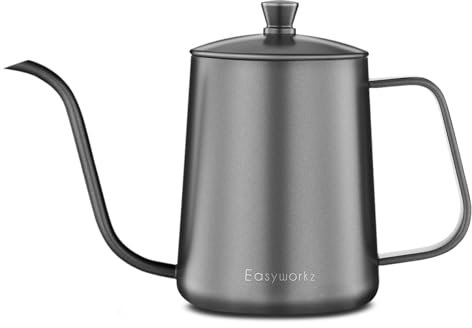 Easyworkz Gage Gooseneck Pour Over Coffee Kettle 600ml Stainless Steel 304 Coffee Pot with Long Narrow Spout Hand Drip Kettle
