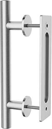 WINSOON Scheunentorgriff 30CM Schiebetür Griff Türgriff Türbeschlag Design | Türdrücker Innentür Türklinke Renovierungsgarnitur für Zimmertüren (1, Silber)