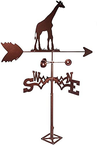Girouette de Jardin Exterieur Vague Météo Avec Mont De Toit Girafe Métal Métal Girouette, Métal Animal Métal Gobelet, Toit Métonnements Cadeau For Jardin De Jardin Extérieur Jardin Girouette Anemometr