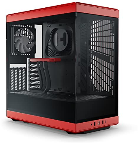 Hyte Y40 Boîtier de Jeu ATX Moderne et esthétique en Verre trempé avec câble élévateur PCIE 4.0 Inclus, Rouge (CS-HYTE-Y40-BR)