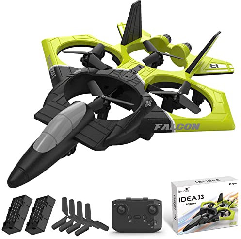 IDEA13 RC Flugzeug, 2.4G Hz Ferngesteuertes Flugzeug Stunt Fighter, 360° Flip Headless Modus, Drohne mit Lichtern, Geeignet für Anfänger, RC Drohnen Quadcopter, 2 Akkus