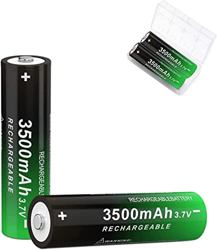 3.7 Volt Rechargeable Battery, 2 Pack 3500Mah NiMH Battery High Power Lasting Long for Headlamp, LED Flashlight, Solar Light, Electronic Devices etc VU