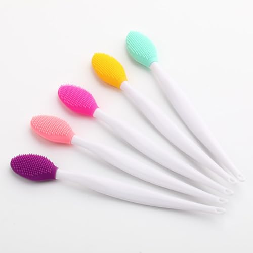 ieron 5 st Lip Brush Tool Mjuk dubbelsidig silikon Exfolierande Nose Lip Brush Tool Nose Pormask Clean Scrubber Tool
