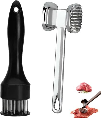 2Pcs Meat Tenderizer Kitchen Meat Hammer for Steak Steak Hammer Meat Tenderisers Meat Mallet Meat Tenderizer Hammer Heavy Duty Meat Mallet Pounder Hammer Mallet Hammer Meat Tenderiser Mallet for Steak