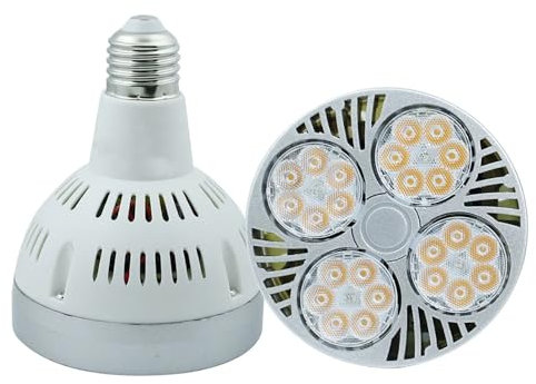 ALIVIM 2 Stück PAR30 E27 35W 220V LED Spot Glühbirne Lampe Innenbeleuchtung Für LED Schienenlicht Home Living Room Shop,Warm white