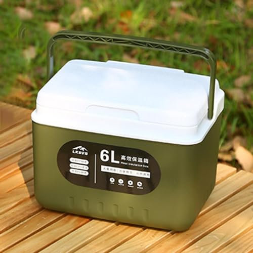 Kühlbox, tragbarer auslaufsicherer Eisbox-Kühler, 6 l isolierte Box, Picknick-Kühlschrank, hohe Kapazität, wasserdichter Eiskühler, robuste Eiskühlbox für Haushalt, Outdoor, Camping, Picknick,