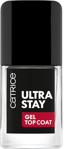 Catrice Ultra Stay Gel Top Coat, trasparente, a lunga durata, ad asciugatura rapida, ingrandente, vegano, senza particelle di microplastica, senza conservanti, senza profumo, confezione da 1 (10,5 ml)