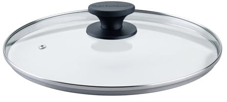 Fackelmann 66042 Couvercle casserole, poele, couvercles pour casseroles et poêles, couvercle 28 cm, couvercle de protection, Acier inoxydable, Verre, Plastique, 28 cm