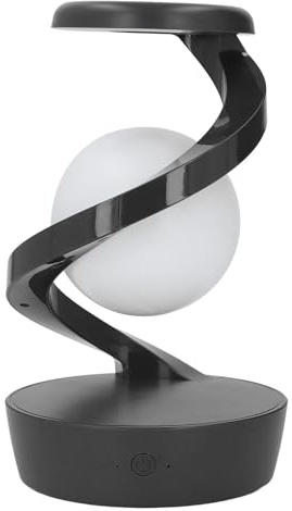 Haofy Moderne LED Schreibtischlampe, Spiralförmige Levitationsleuchte mit 3D Kugel-Effekt für Schlafzimmer und Wohnzimmer (GREY)