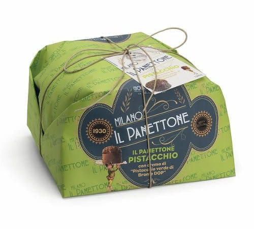 BRERAMILANO 1930 PANETTONE MILANO COVA - PISTACCHIO - Linea Antica Offelleria - Prodotto Made in Italy - Incarto a mano + Busta Regalo - Peso 1000 gr –