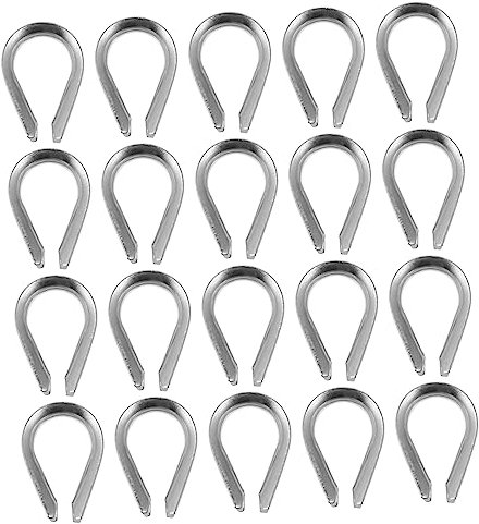 iplusmile 20 Stücke Edelstahl Draht Seil Rohr Fingerhut Rigging Hardware Draht Seil Kabel Fingerhut Draht Seil Kabel