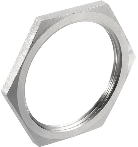 QUARKZMAN Tuerca de Bloqueo Hexagonal para Conexión de Tubería Npt 1 | Tuerca de Bloqueo Hexagonal de Acero Inoxidable 304 Rosca Hembra para Fontanería Fija, de Fundición, Escoba de Agua