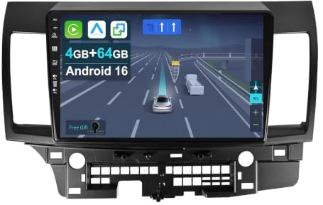 CADLEY Android 14 Autoradio für Mitsubishi Lancer 2008-2016-mit Wireless Apple CarPlay|Android Auto|Mirror Link|GPS Navigation|Bluetooth 5.0|WiFi |USB|Navi|FM+Rückfahrkamera | Wireless Apple CarPlay/Android Auto,Mirror Link,GPS Navigation,Bluetooth 5.0,|WiFi,USB,FM,Rückfahrkamera