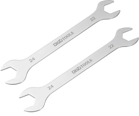 QUARKZMAN 2 Stück Doppel-Maulschlüssel 22mm x 24mm, Schraubenschlüssel Gabelschlüssel Sandstrahlen 3cr13 Edelstahl, Offener Ringschlüssel für Haushalts und Allgemeine Reparaturen