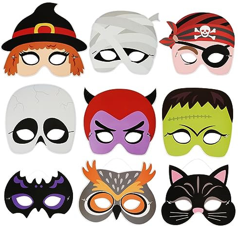 ibasenice 9stücke Teiliges Halloween Masken Verstellbare Cosplay Masken Für Festival Und Karneval Einzigartige Requisiten Für Partys Und Bühnenaufführungen