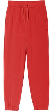 Haloumoning Pantalon de survêtement pour garçon - Coupe droite - Léger - Couleur unie - Pantalon de sport décontracté - Avec taille élastique et poches