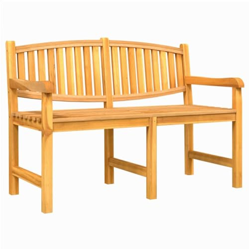 Elegans trädgårdsbänk av massivt teak 149,5 x 60 x 90 cm – väderbeständig och hållbar för terrass och trädgård – ekologisk vattenbaserad lasyr