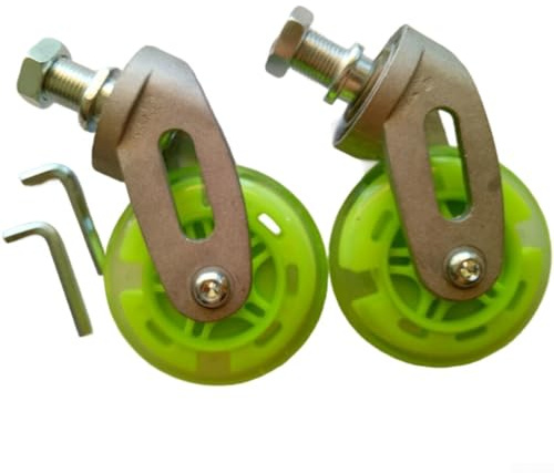 Ersatz-Waveboard-Räder, Waveboard-Räder, 2 Stück, mit Halterungen aus Aluminiumlegierung, 80 mm, PU-Material für Rollen, Skateboards, geeignet (grün)