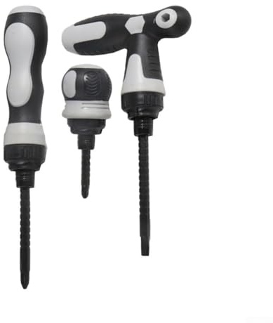 Zilimontt Juego de destornilladores de trinquete de 3 piezas con diseño telescópico, cruz de doble propósito y cabezales ranurados, acero magnético al cromo vanadio para reparación de automóviles y