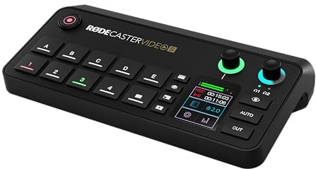 RØDE RØDECaster Video S – Conmutador de vídeo para podcasts y Interfaz de Audio – Multicámara, 4 entradas de Video (HDMI y USB), 1080p60, Escenas de múltiples Fuentes
