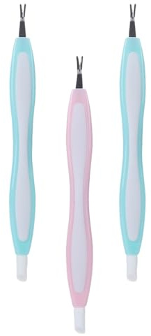 Healifty 3 pezzi Forchetta Rimuovi Cuticole in Acciaio Inossidabile Strumento Multifunzione per Manicure con Spintore Morbido e Trimmer per Rimozione Peli Morti Adatto per Colore Casuale