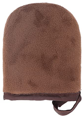 Guantes autobronceadores flocados, Guante aplicador de loción autobronceadora, Guante pequeño para autobronceador sin Sol (Marrón)