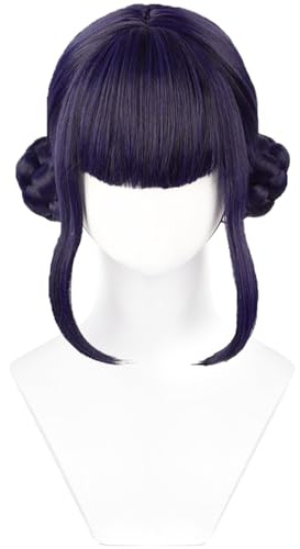 ZXTGBQ Parrucca da Donna, Cosplay Parrucca, Accessori per Cosplay,Cosplay per Bambini, per Halloween, Carnevale, Festa a Tema cCosplay, Regali per la Fan Collection, Nera e Lilla