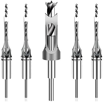 Juego de brocas for embutir con orificio cuadrado, broca for madera, cortador HSS 6,4-25 mm, cincel for, torcedura for herramienta carpintería, 1 pieza(18mm)(22mm)