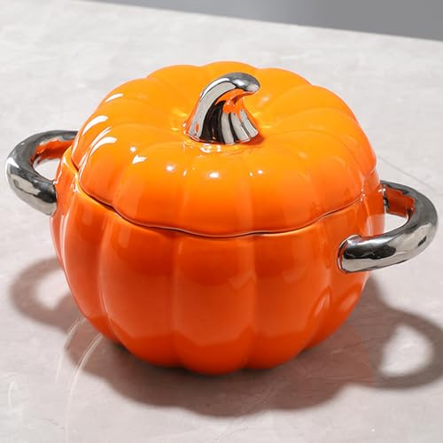 Olla de barro de cerámica para cocinar, tazón de sopa de porcelana con asa, para cocinar caldo, fideos, guiso de calabaza con tapa, sopera de 2 l, bonita, con decoración antiadherente o para post