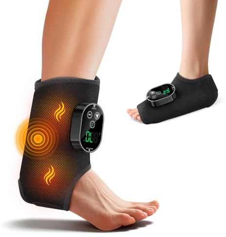 3-in-1 Fußmassagegerät mit 6 Wärmestufen, 3 Modi, Fußmassagegerät für Durchblutung & Neuropathie, Tragbares Massagegerät für Füße (Schwarz)