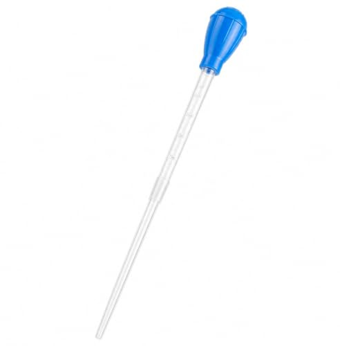 Aquarium Coral Fish Feeder 45cm Rubber Blue Long Pipette, Turkey Baster for Fish Tank Coral Food Feeder Reef Marine Shrimp Aquatic Plants, Manual Feeding Tube for Fish Excreta Cleaner