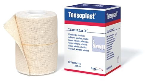 Tensoplast EAB Tape, 7.5 cm x 4.5 m, Cream, 12 Rolls | Provides Firm Compression with Medium Support for Joints