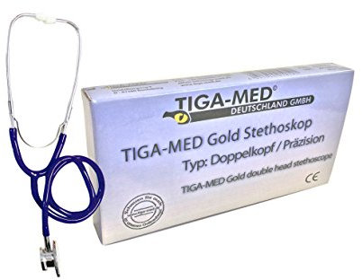 Stetoscopio a doppia testa blu scuro 1 pezzi stetoscopio a doppia testa con doppia testa stethoskope von tiga-med