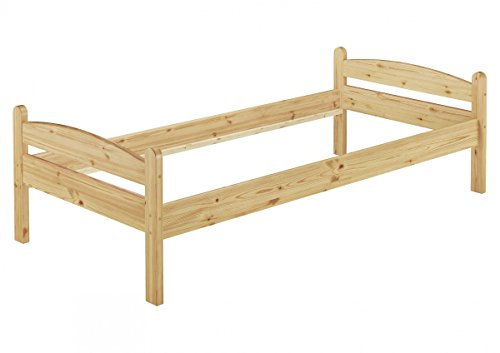 Erst-Holz®Kieferbett Natur Einzelbett 80x200 Massivholz-Bettgestell Futonbett ohne Rollrost 60.32-08 oR
