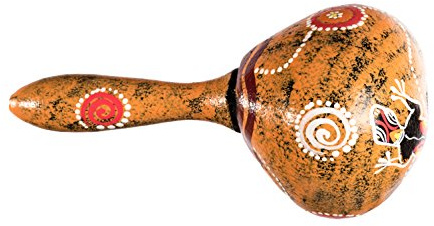 Holzrassel Holz Rassel Shaker Kinder Percussion Handrassel Gecko Orange Marakas