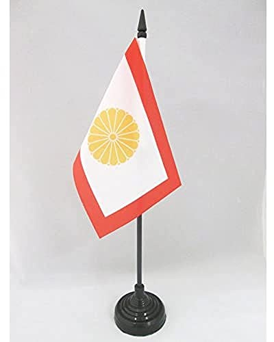 AZ FLAG - Japan Kouzoku 16 ben Table Flag 4'' x 6'' - imperial Japanese Office Mini Banner 100% Polyester 15 x 10 cm - Mini Desk Flag with 10'' Pole and Black Plastic Base