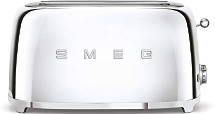 Smeg TSF02SSUK 4 Slice Toaster, Long Extra Wide Slots, 3 Pre Set Options, Polished Stainless Steel
