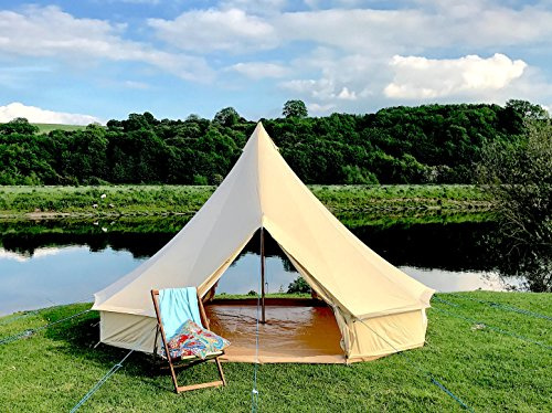Bell Tent Boutique 5 m klocktält 285 gsm 100 % naturlig duk – tvillingdörr