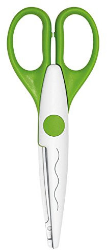 Wedo 771901 Kreativschere mit Wellenschnitt, 16 cm Große, Griffe Grün
