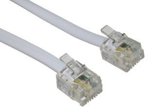 Consoletronic 15 Metre ADSL Cable White - Premium Quality/Gold Plated Contact Pins/High Speed Internet Broadband/Router or Modem to RJ11 Phone Socket or Microfilter