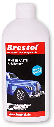 Brestol SCHLEIFPASTE 500 ml - Schleifpolitur Autopolitur - entfernt Kratzer & Schrammen - Rostspuren Farbspuren Reibspuren - Lackreiniger Kratzerentferner