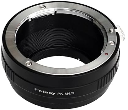 Fotasy Pentax PK to M4/3 Adapter, Solid Copper, Compatible with Pentax K, Micro Four Thirds, Manual Focus & Exposure Control