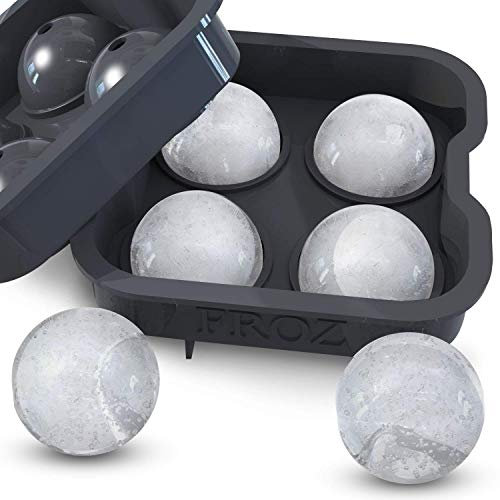 Froz Ice Ball Maker - Molde de silicona para hacer bolas de hielo con capacidad para 4 bolas de 4,5 cm