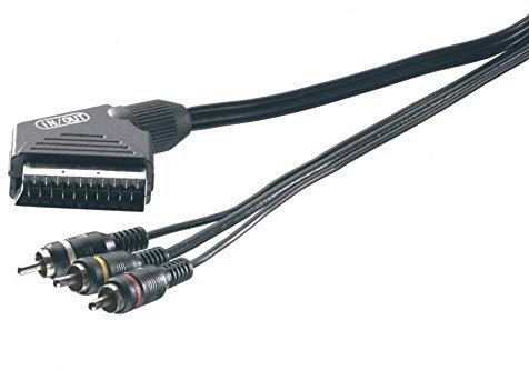Vivanco 2m Scart/RCA Cable SCART (21-Pin) 3 x RCA Negro - Adaptador de Cable de vídeo (2 m, SCART (21-Pin), 3 x RCA, Negro, Macho/Macho
