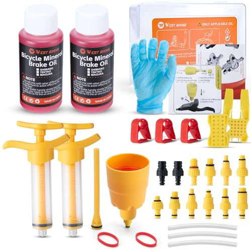 Bremsen Entlüftungsset für Shimano,TEKTRO und MAGURA Fahrrad Hydraulischer Scheibenbremse, Inklusive 120ML Mineralöl-Bremsflüssigkeit