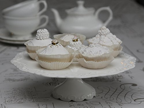 Chic Antique Tortenplatte Provence Porzellan weiß Kuchenplatte