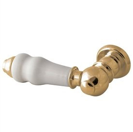 Luxury Gold Traditional Cistern Lever | Gold Plated Brass Flush Handle | Toilet Cistern Lever Replacement Flush Lever | Toilet Flush Tank Lever | Gold Plated Handle with Adjustable Arm - 100mm x 53mm