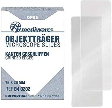 Mediware B4 0202 Objektträger Geschliffen, ohne Mattrand (50-er Pack)