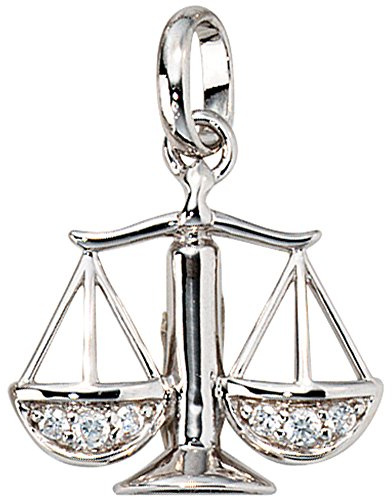 Jobo Sternzeichen-Anhänger aus 925 Sterling Silber mit Zirkonia