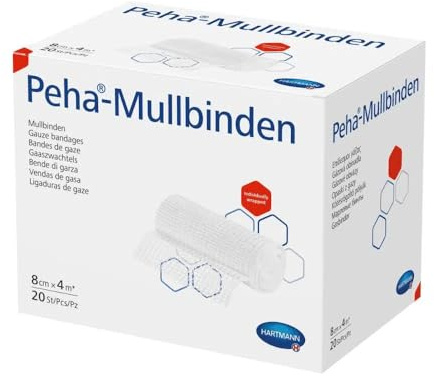 Hartmann Peha®-Mullbinden, lose im Karton 8 cm x 4 m - 20 Stück